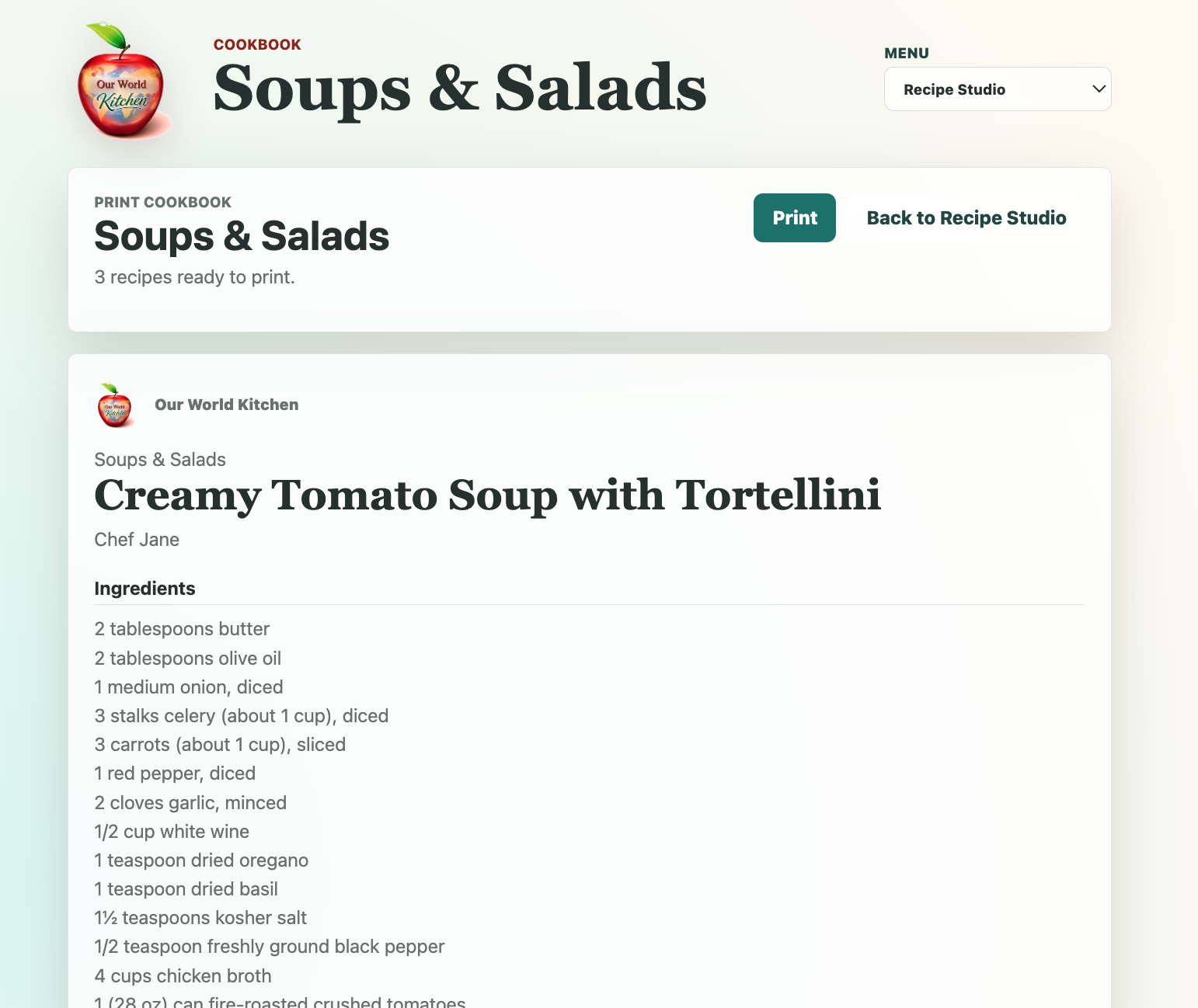 Print Cookbook screenshot